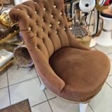 Fauteuil crapaud  capitonné 1970