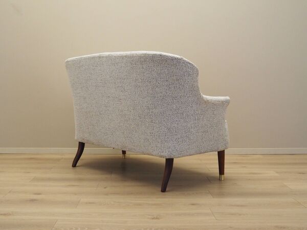 Canapé blanc chiné, design italien, années 1960, fabrication : Italie