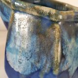 Enamelled ceramic pitcher signed alpho
