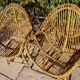 Salon de jardin en rotin et bambou attribué à Franco Albini, Italie 1960