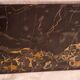 Napoleon III display cabinet in marquetry, Louis XV style, black marble, gilded bronze.
