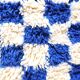 Majorelle Blue Moroccan Checkerboard Rug. Handmade, 100% pure wool. 255x165cm