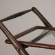 Vintage wooden and glass rolling trolley, 1960