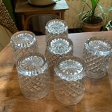 Set of 6 cut crystal water glasses