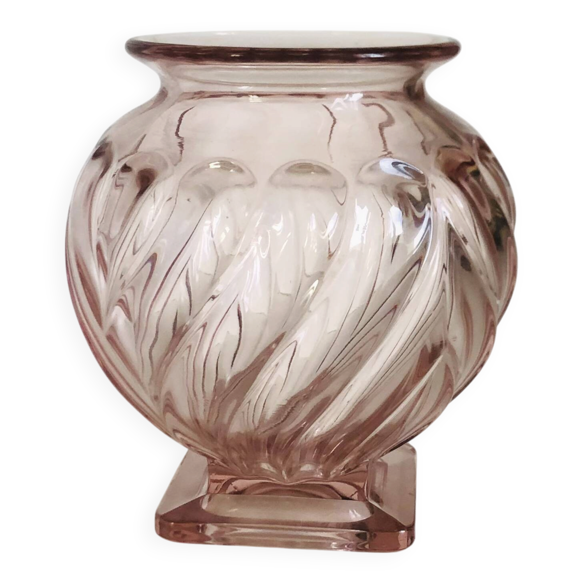 Art Deco glass vase Rosaline by Rudolf Schrötter for Inwald