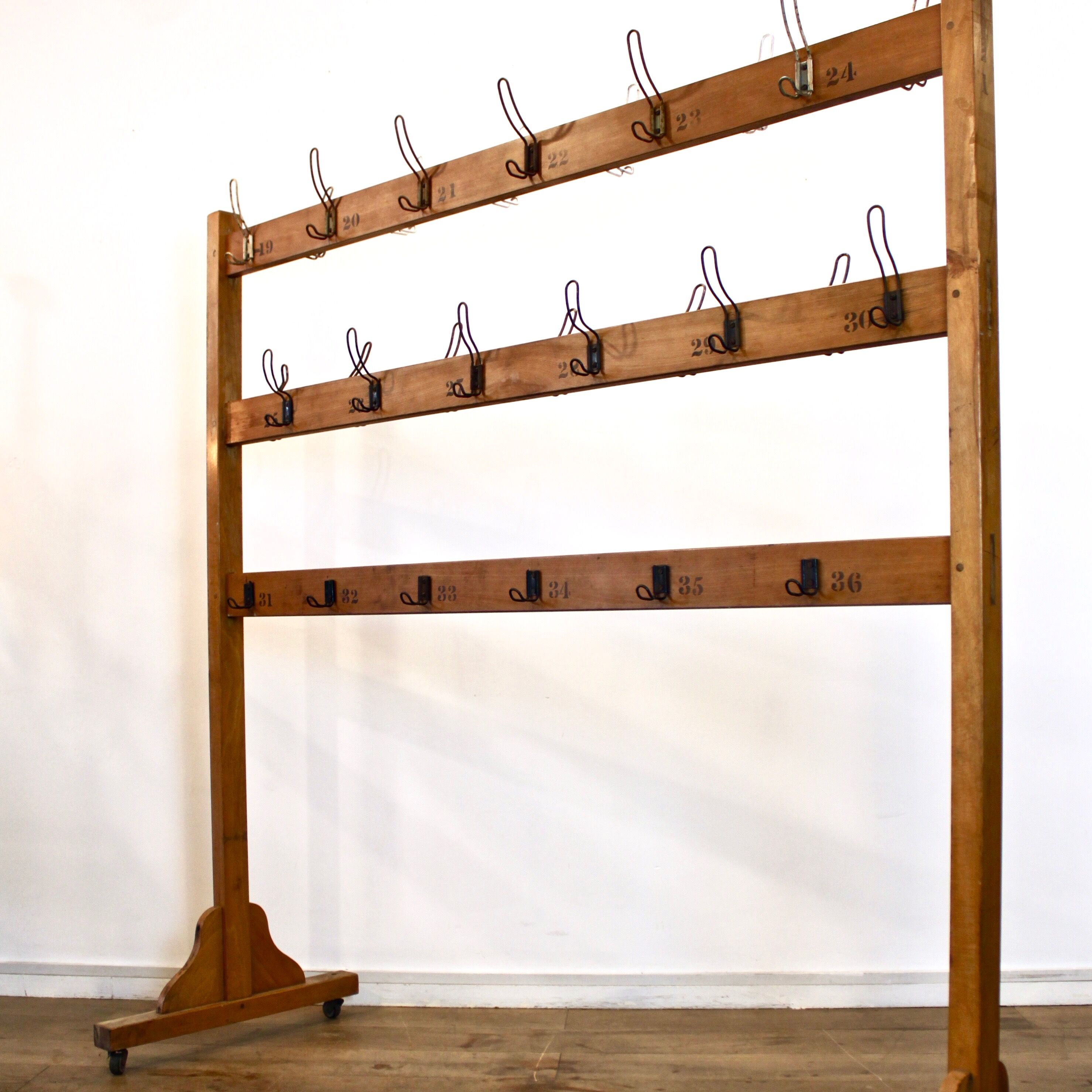 1940's school coat rack