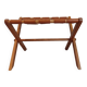 Hocker / Puff Leder & Holz années 1970