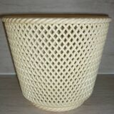 Lot of red and beige Emsa vases, flower spikes, pot cover and a bowl