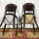 Pair of age Art Deco red velvet chairs
