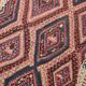 Kilim Ancien Fait Main en Laine Rouge et Bleu,Tapis Plat Vintage,165x231 Cm