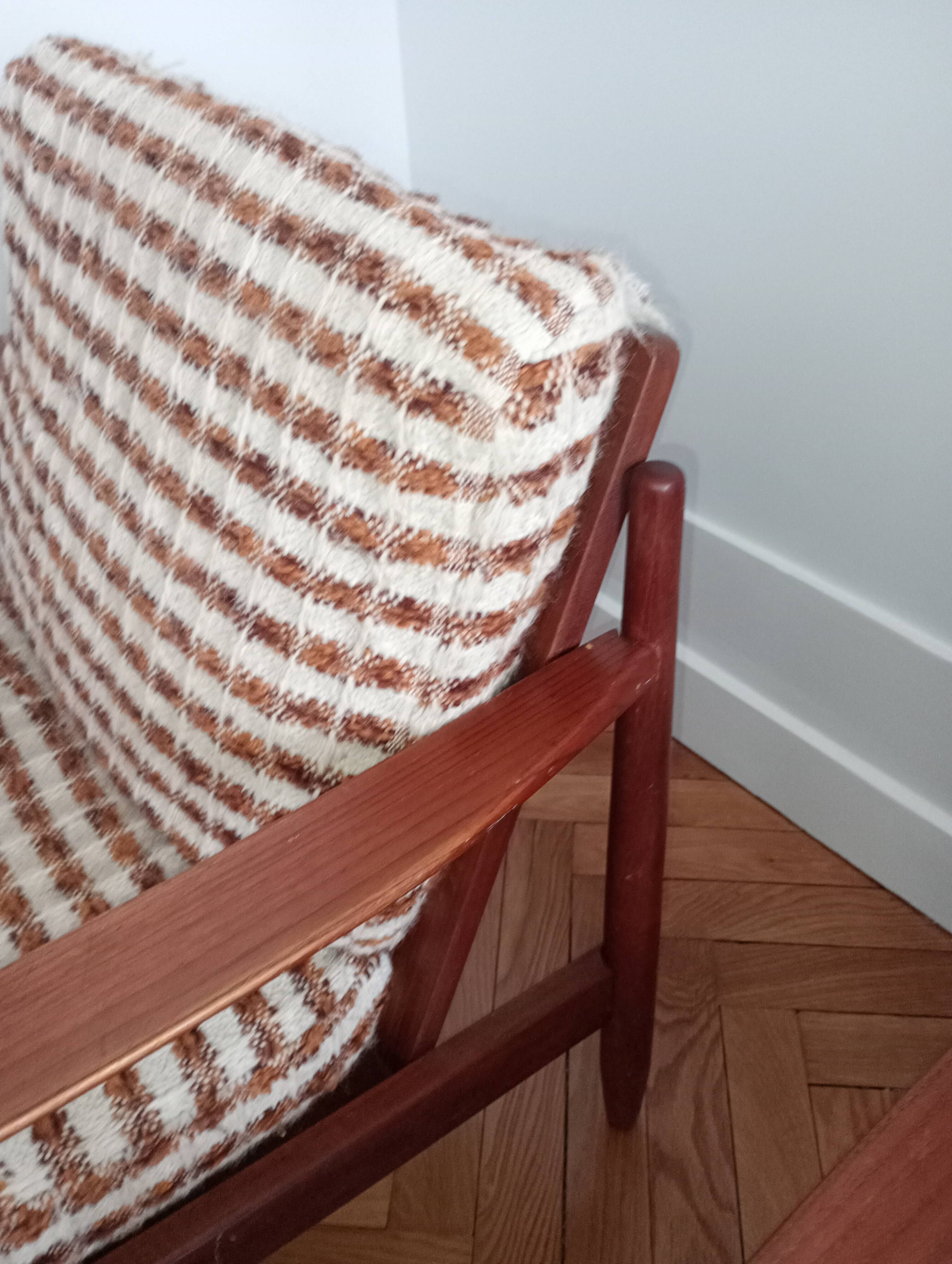 Pair of vintage Scandinavian teak armchairs.