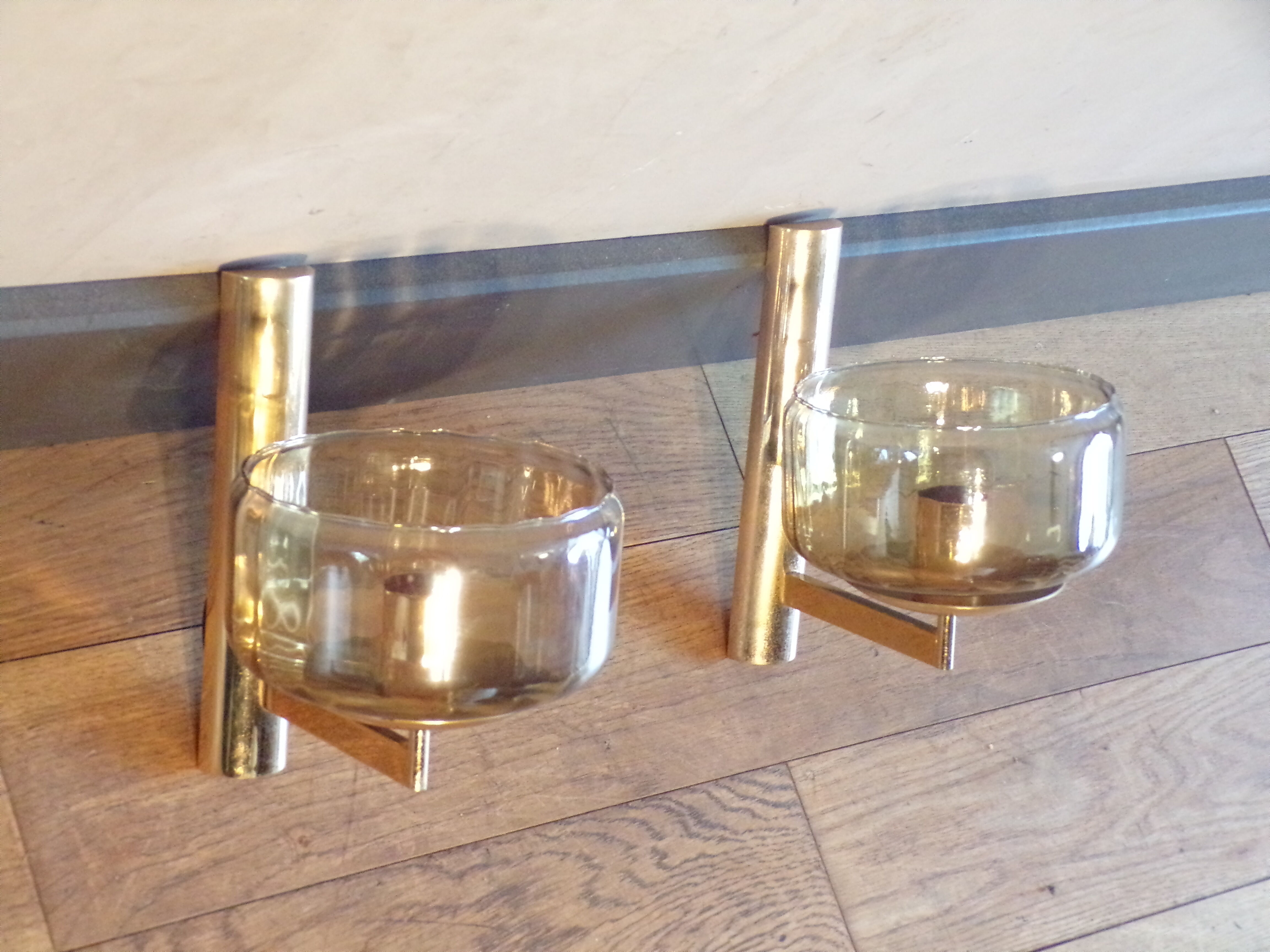 Pair of golden Sciolari House wall light