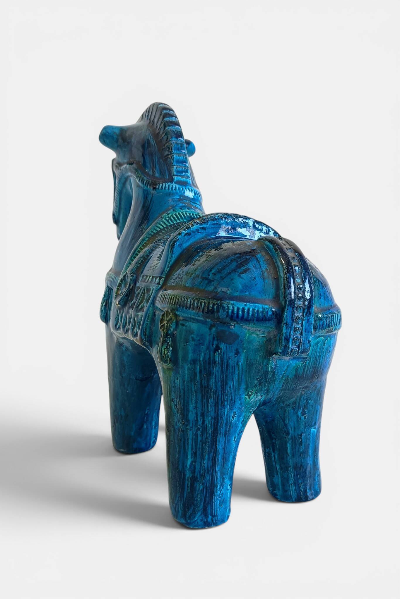 Sculpture de cheval Bitossi Rimini Blu par Aldo Londi, Italie, vers 1965