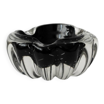 Walter Johansson Crystal Bubble Glass Ashtray, For Orrefors, Sweden, 1960s