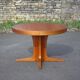Round wooden table with 3 extensions, table with central star foot, dining table, living room table