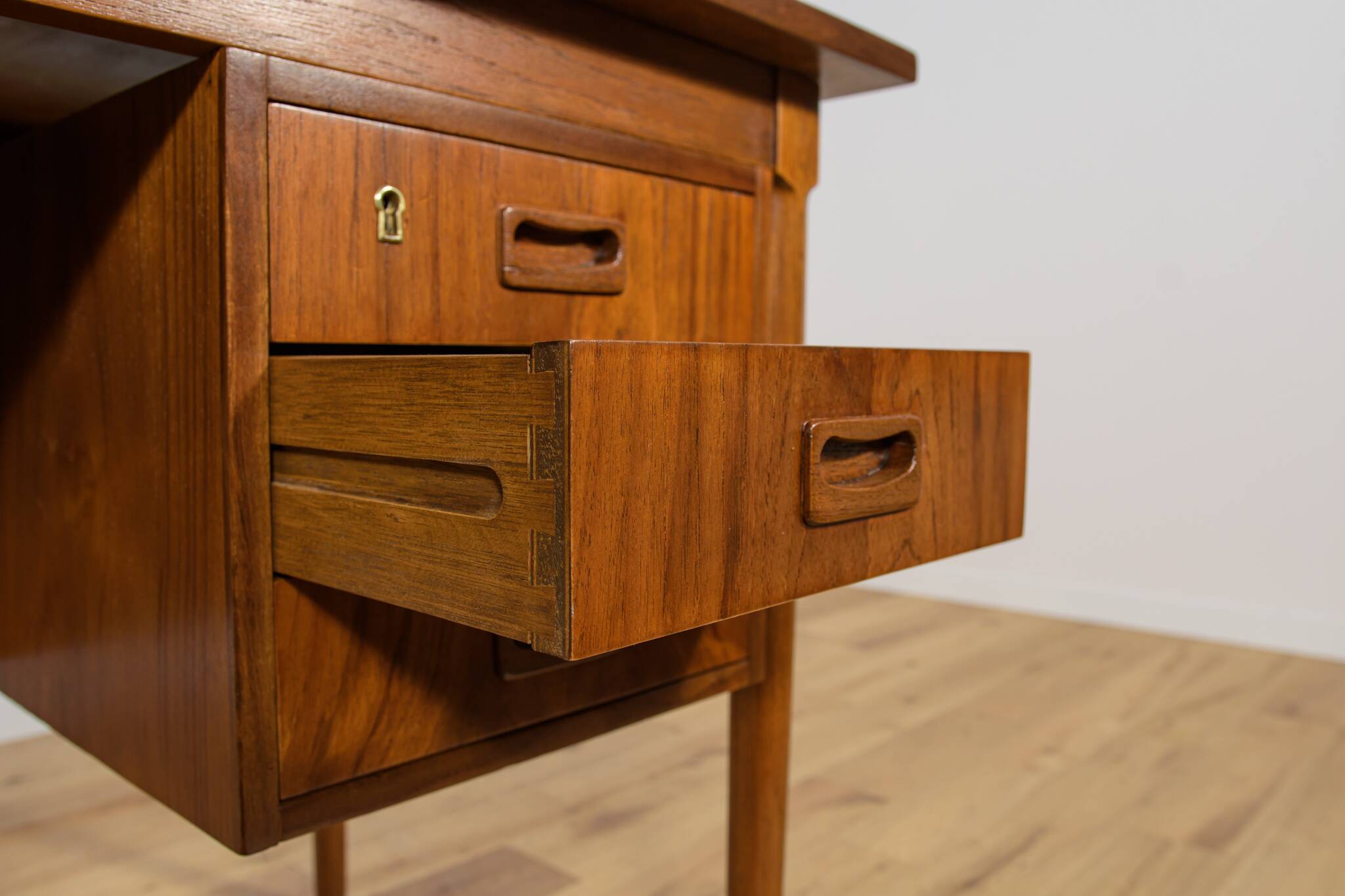 Mid-Century Freestanding Teak Desk, Denmark, 1960s