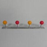 Wall-mounted coat rack with colored balls, 1950s