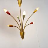 Mid century brass italian chandelier, 1960s
