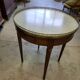 Table basse bouillote plateau marbre blanc