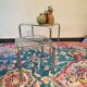 Duo de tables chrome  et verre