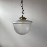 VINTAGE XL ART DECO SEMI-SPHERE SUSPENDED LAMP