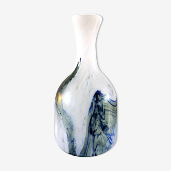 Vase en verre design années 60 décor abstrait