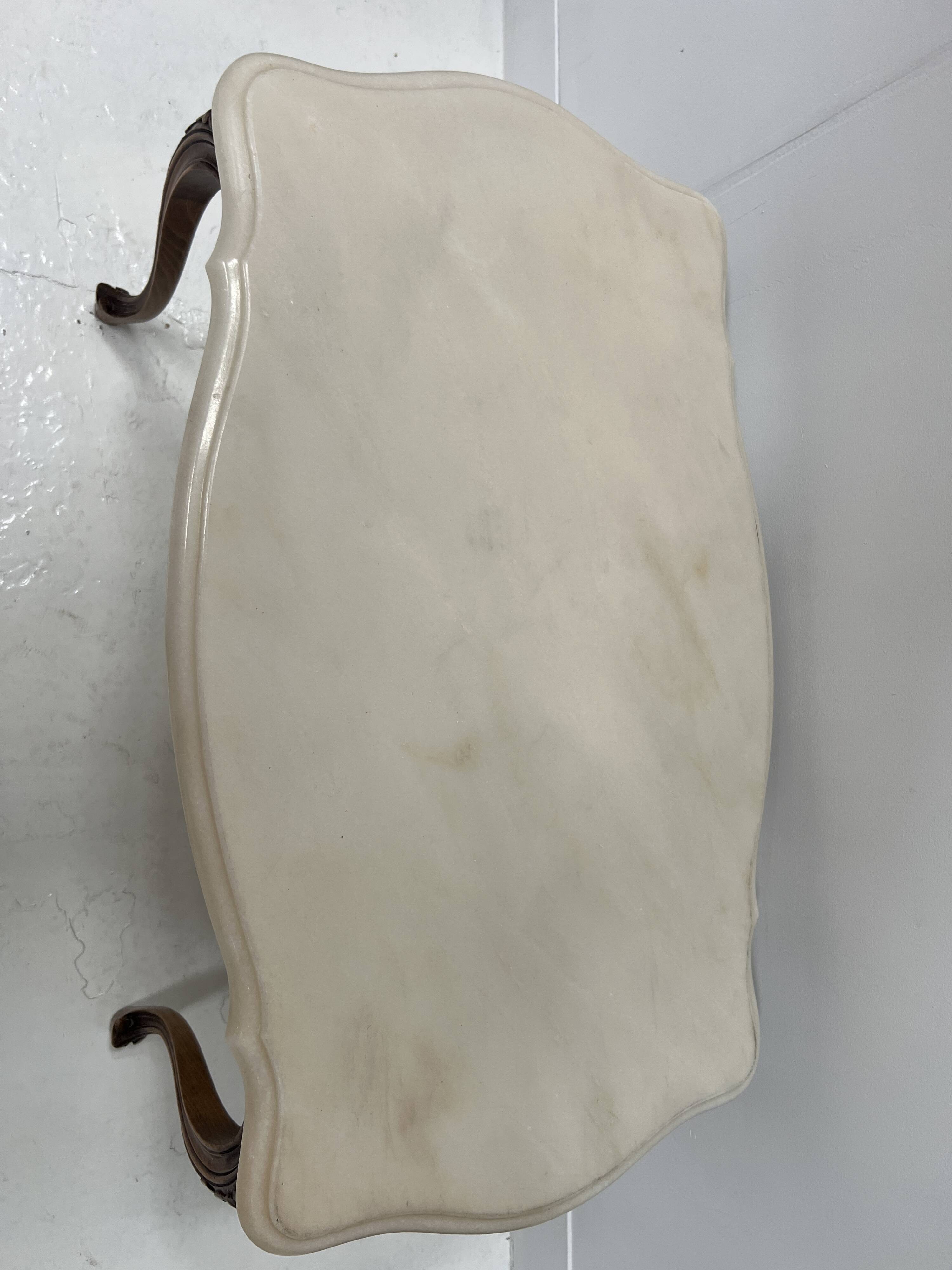 Louis XV style coffee table in patinated beech, 20th century.