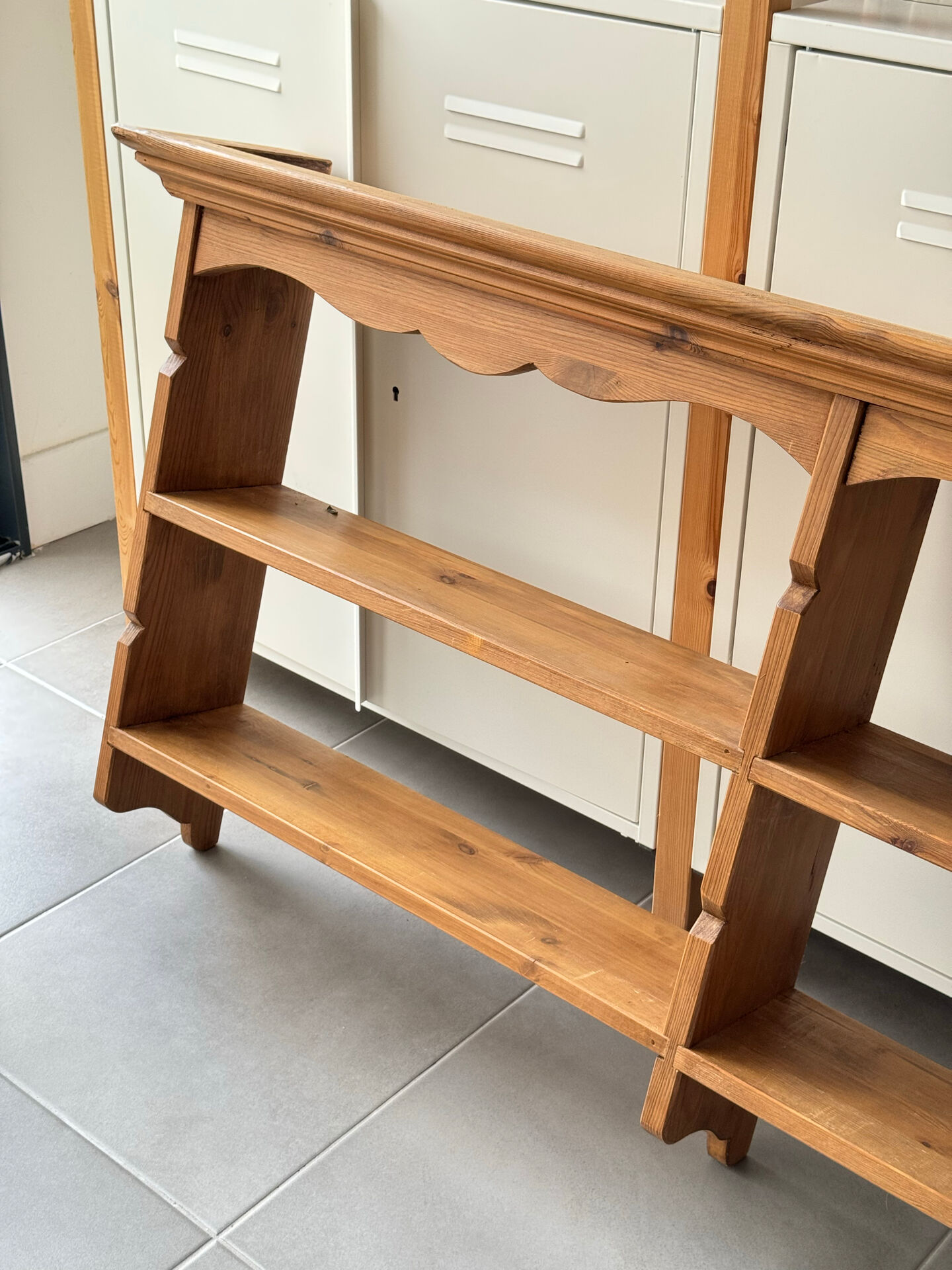 Étagère murage en bois massif - bibliothèque 