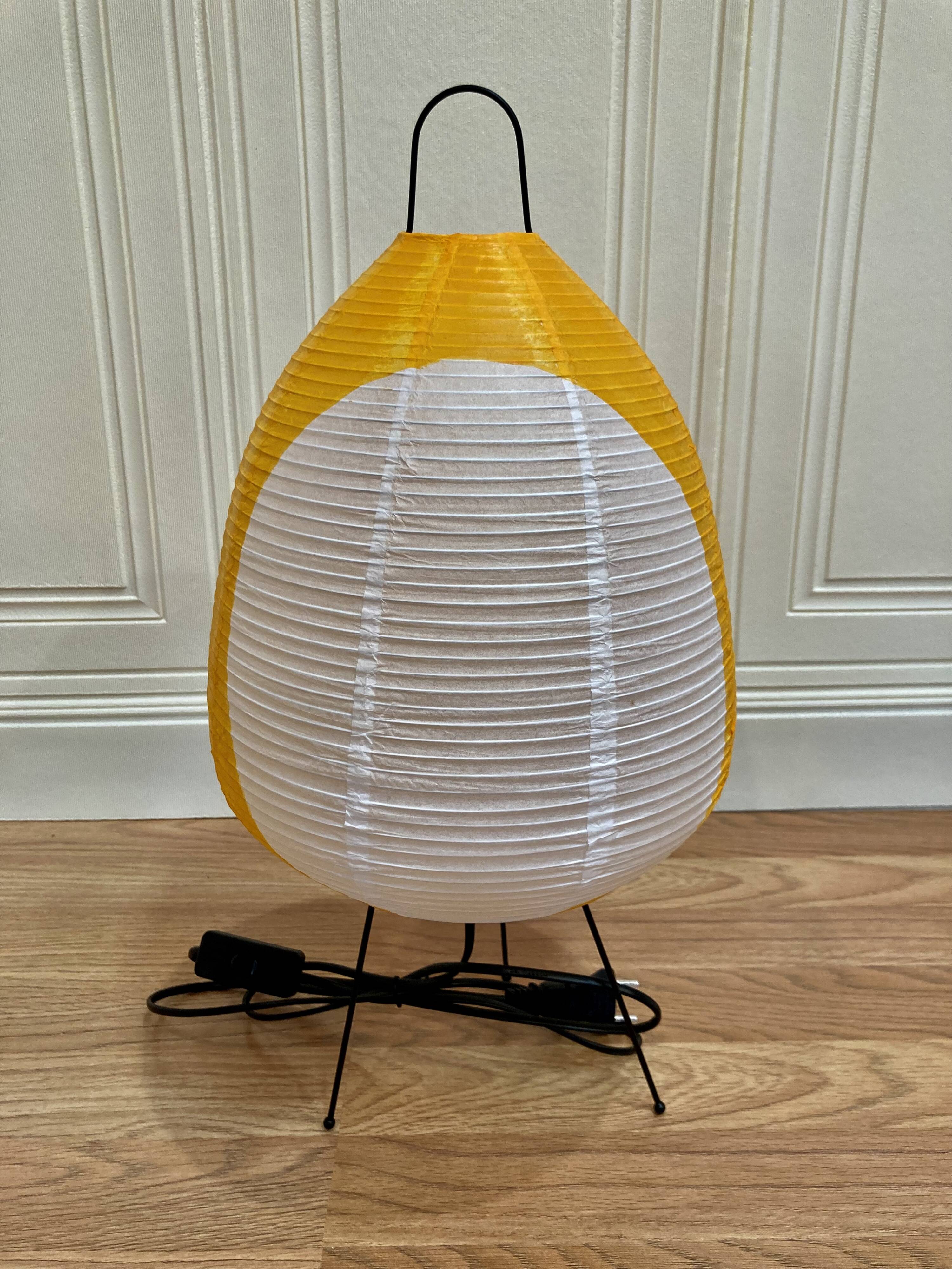 Yellow lamp "Paper and metal design".