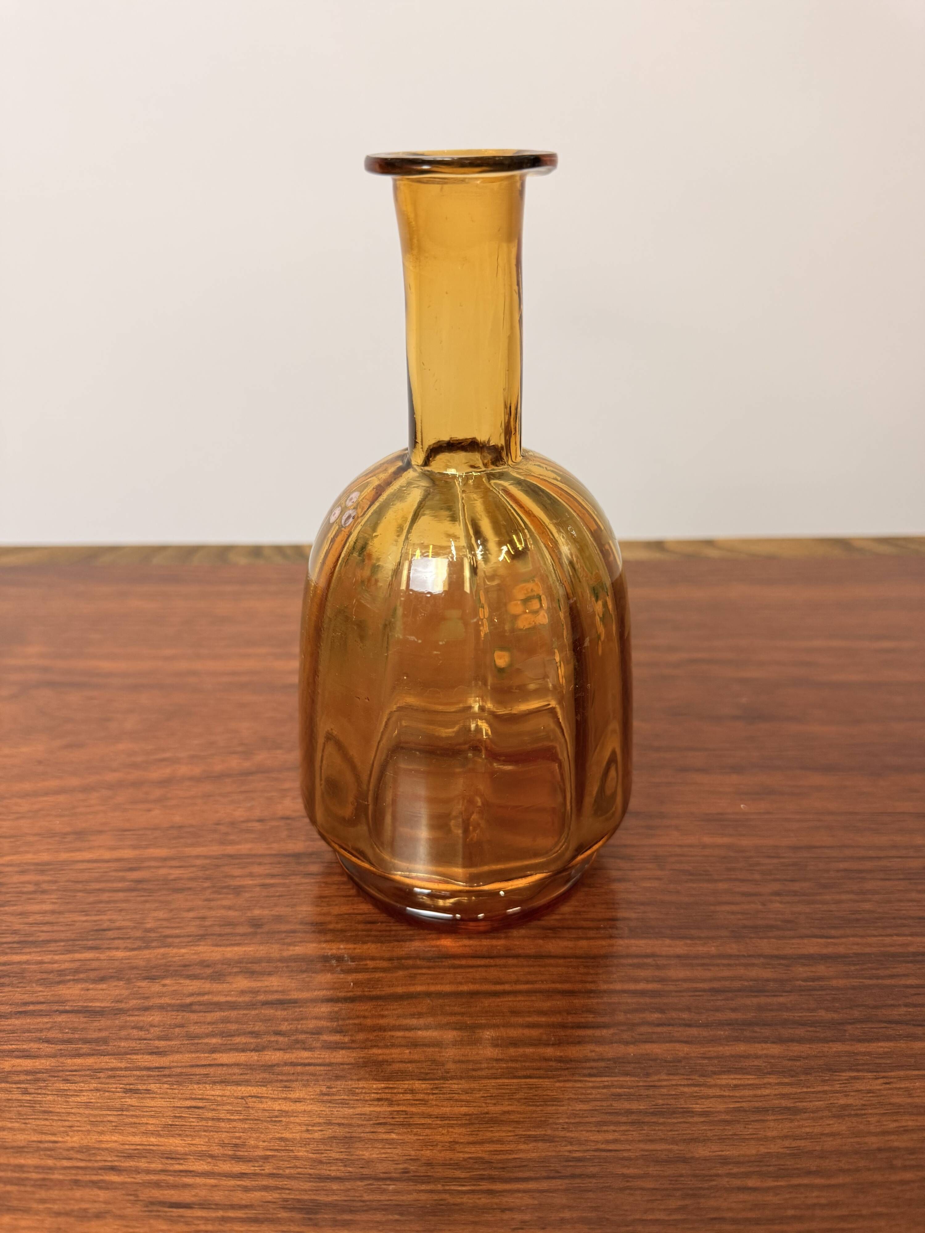 Antique Legras Carafe – Amber glass with enamel floral decoration – Art Nouveau