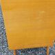 Vintage chest of drawers in light oak and rattan with tapered legs, 3 drawers from the 1950s.