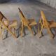 Set de 3 chaises  cannées  pliantes vintages 70