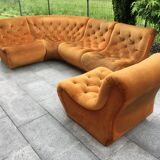 modular velvet sofa from the 70s