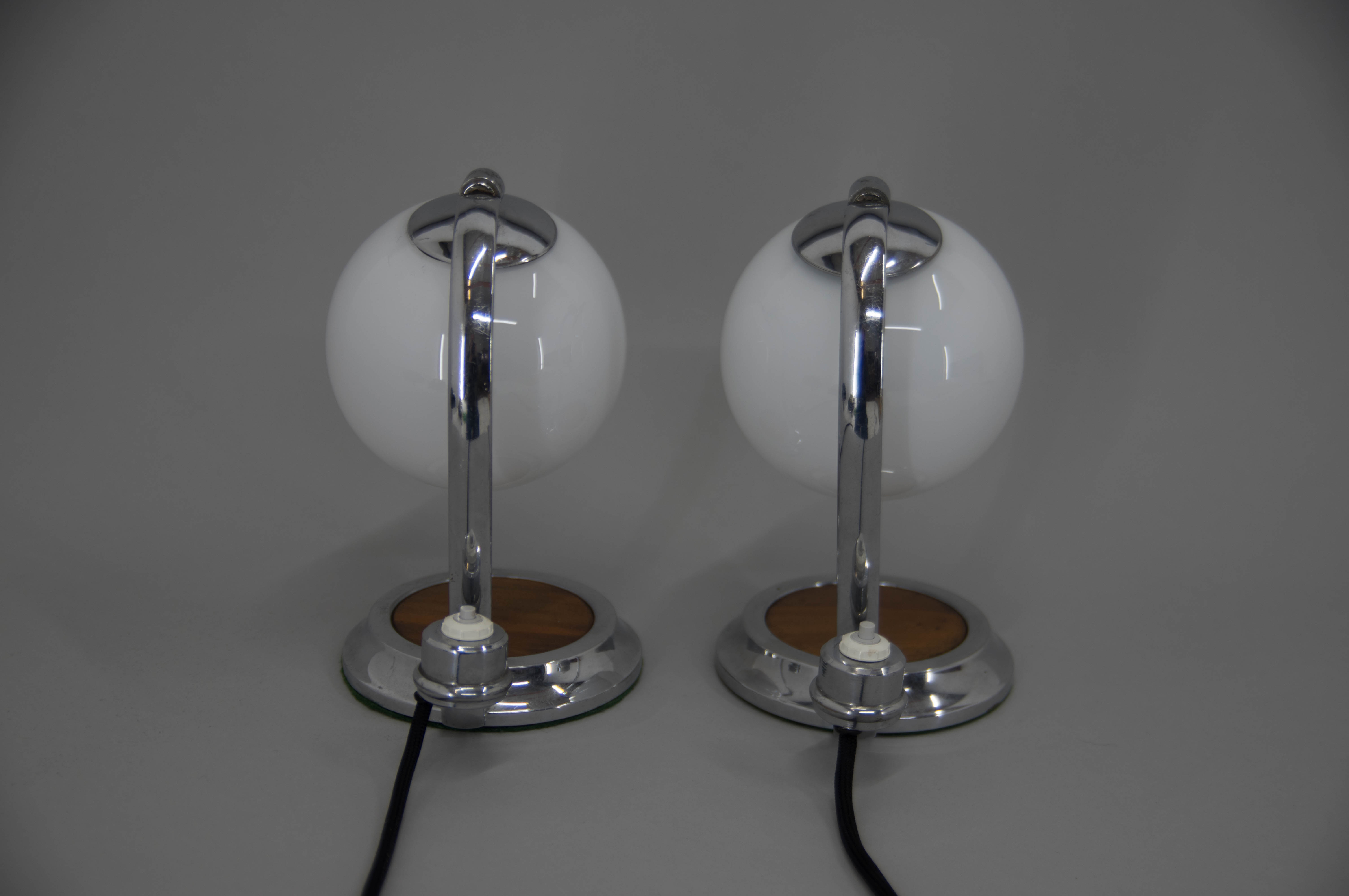 Set of two art deco table lamps, 1930s