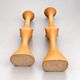 Pair of sculptural turned wood candlesticks – Vintage 1960s-1970s