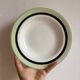Lot de 7 assiettes creuses anciennes Salins - texas vert -