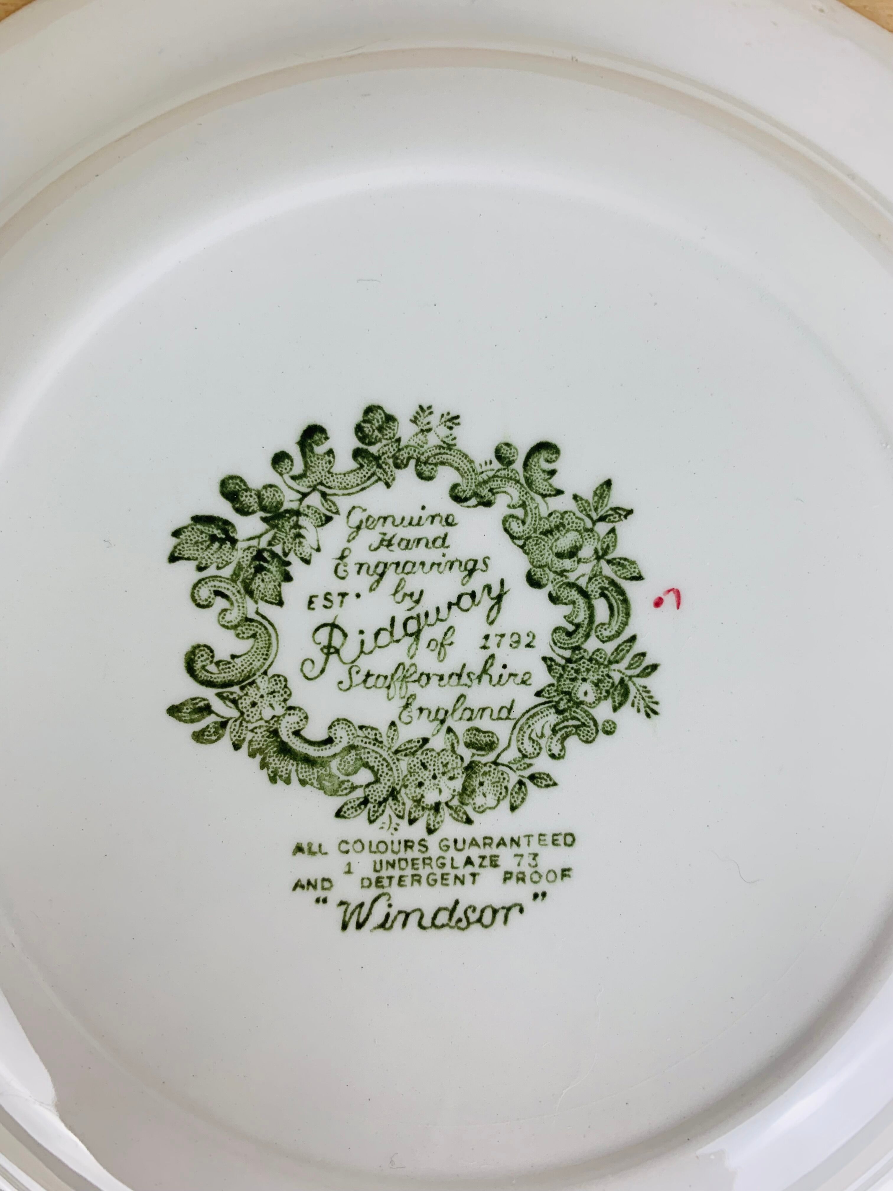 6 assiettes creuses Windsor par Ridgway Staffordshire