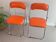 Chaises pliantes vintage chrome / skaï orange Soudexvinyl