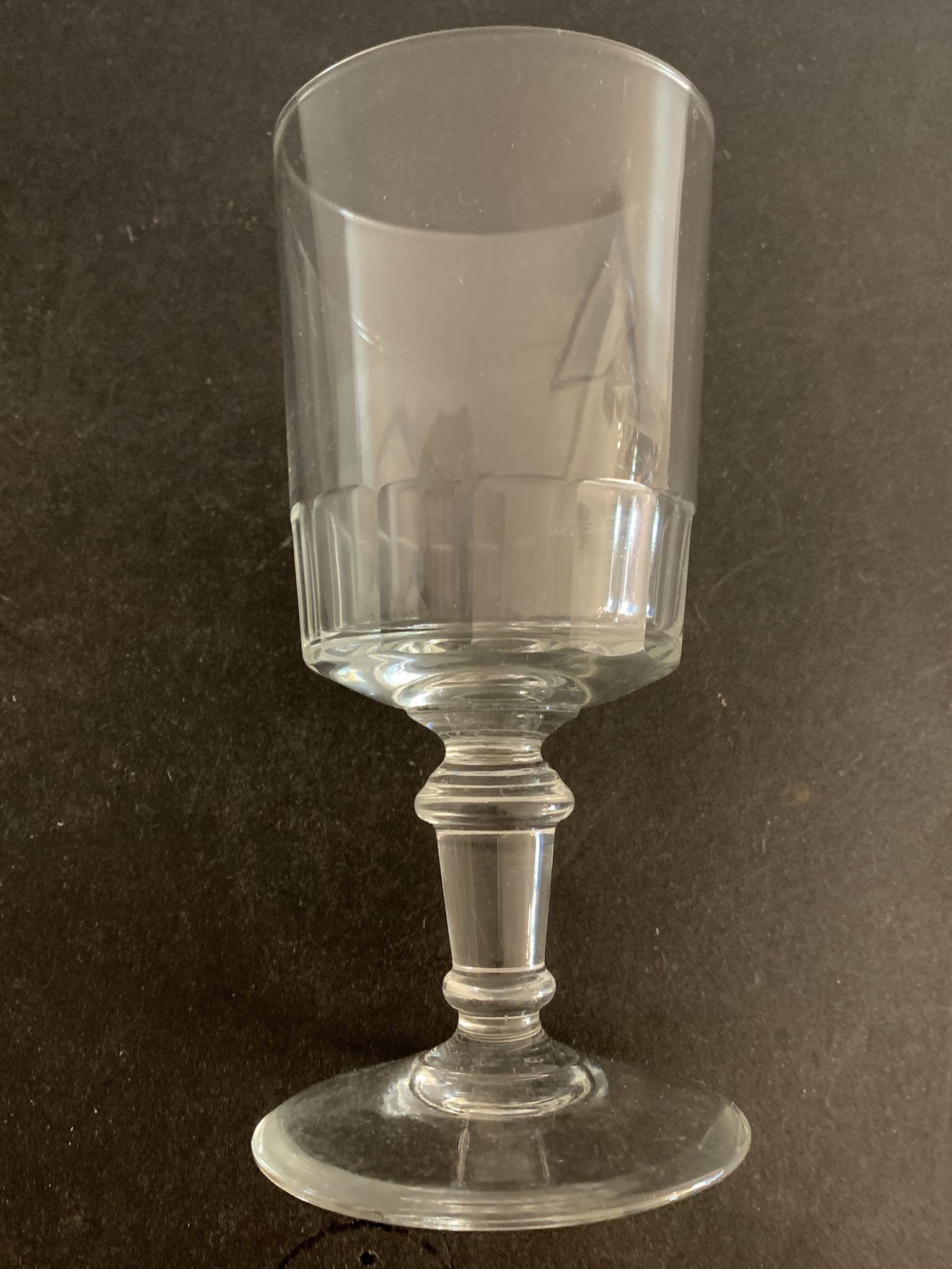 12 antique blown stemmed glasses, Mirabeau model of Baccarat