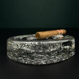 Vintage frosted glass ashtray by Kosta Boda, Sweden, 1970s.