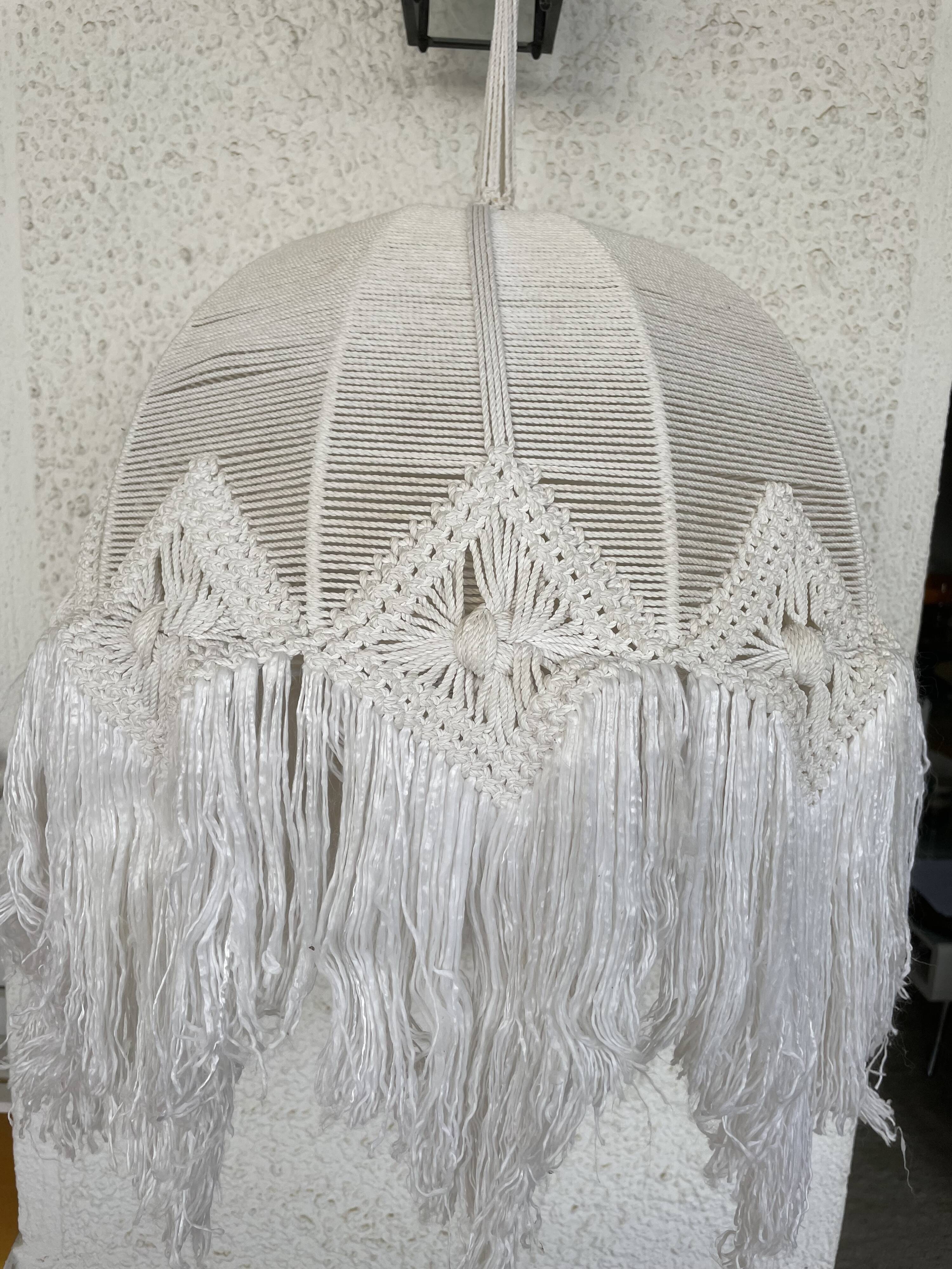 Macramé hanging lamp