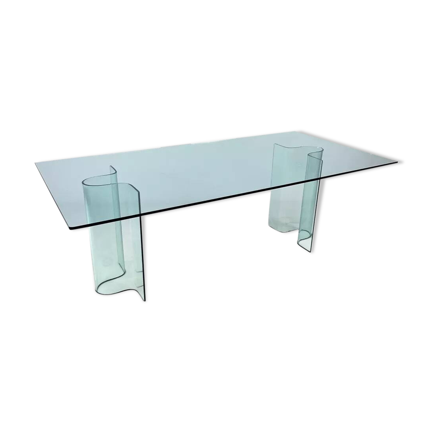 Curved glass dining table Fiam Italia