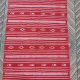 Red and white carpet Berber style handmade 100x138cm