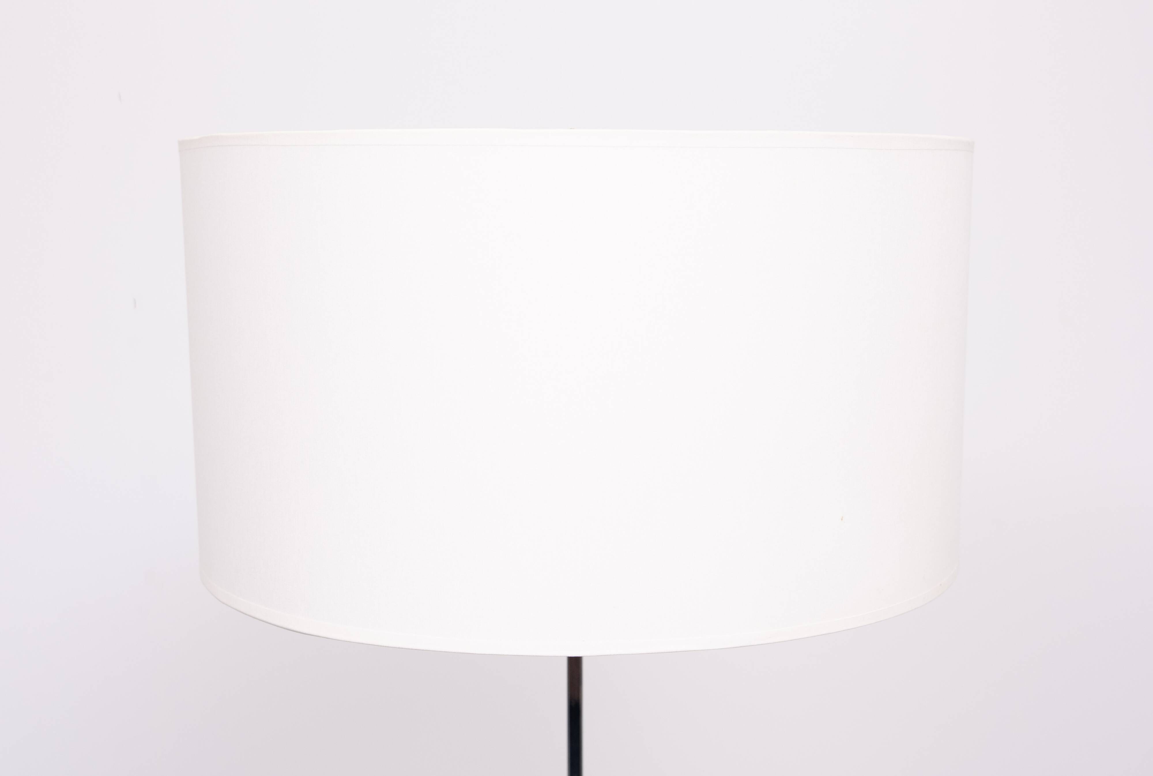 Mid Century Adjustable Chrome Walnut Floor Lamp by Hans Eichenberger 1950s