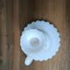 Vintage white opaline glass candle holder in cellar rat style