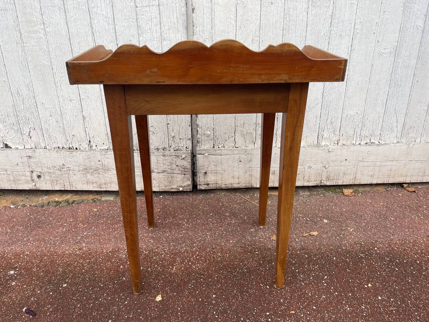 Vintage wooden desk table with one drawer