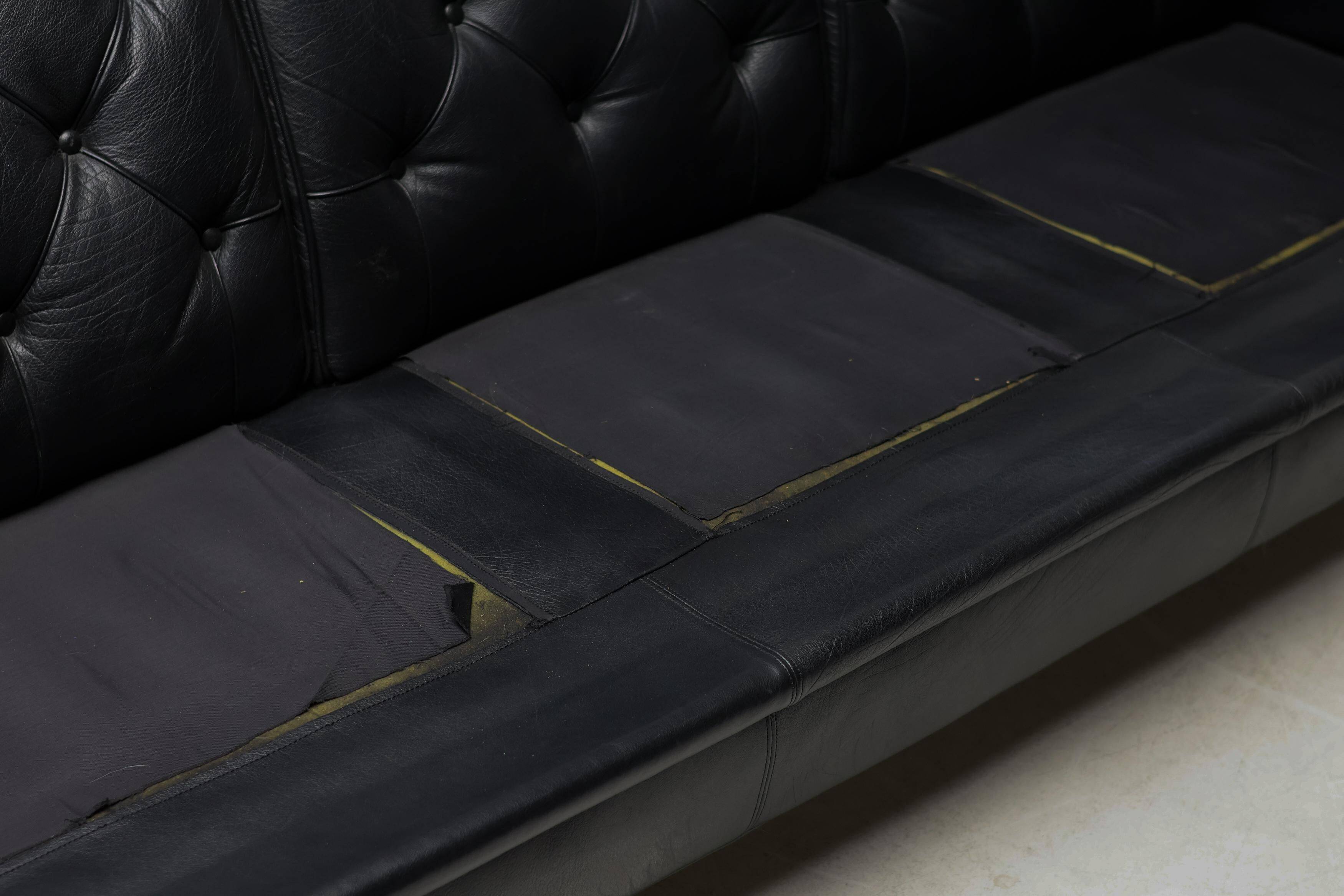 Three-seater sofa "Jupiter" in black leather by Arne Norell, Sweden, 1960.