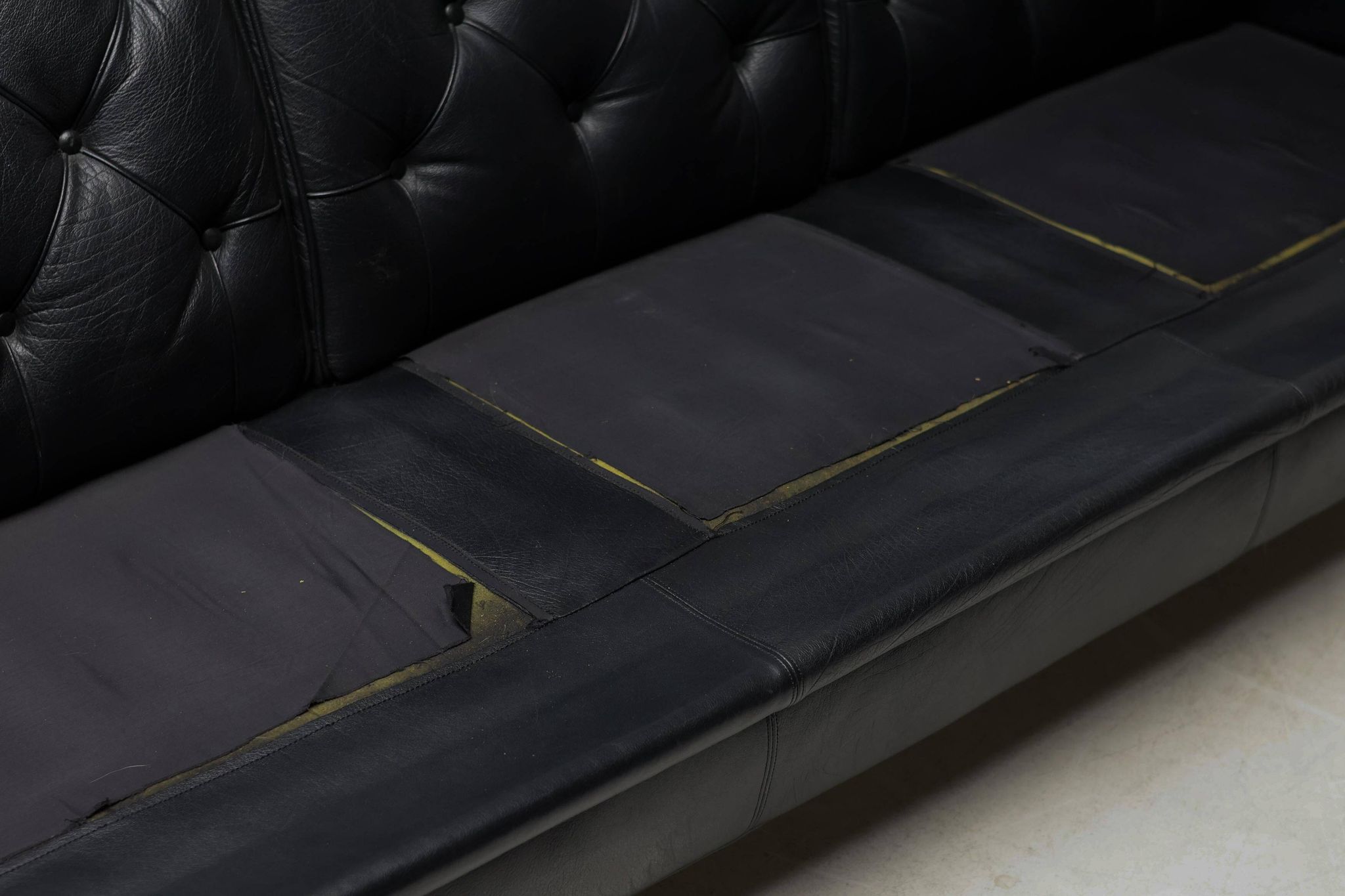 Three-seater sofa "Jupiter" in black leather by Arne Norell, Sweden, 1960.