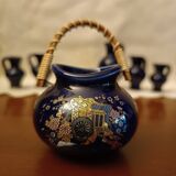Set 6 Fine miniature vase cobalt blue