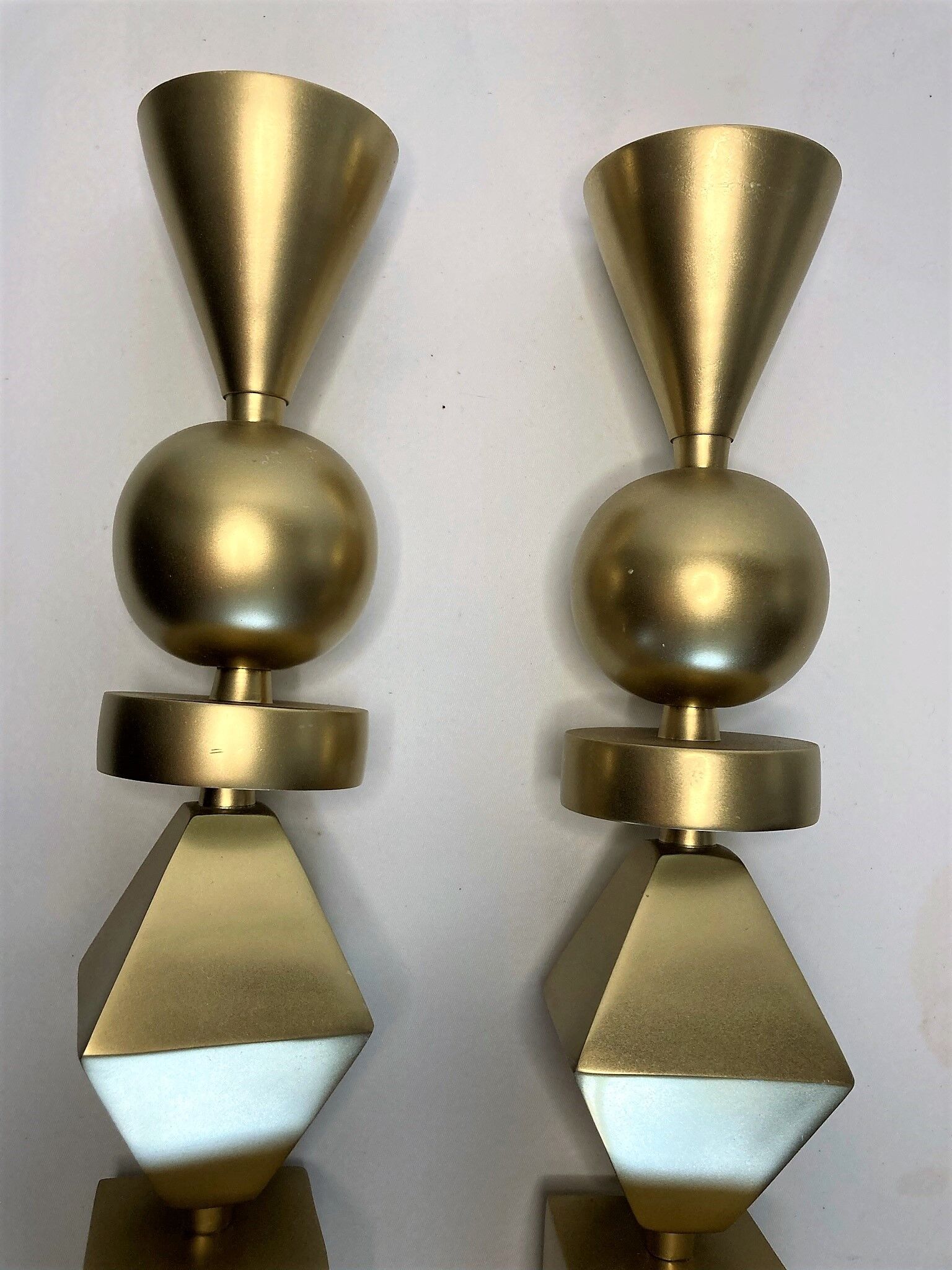 Design pair of torches geometric décor around 1970